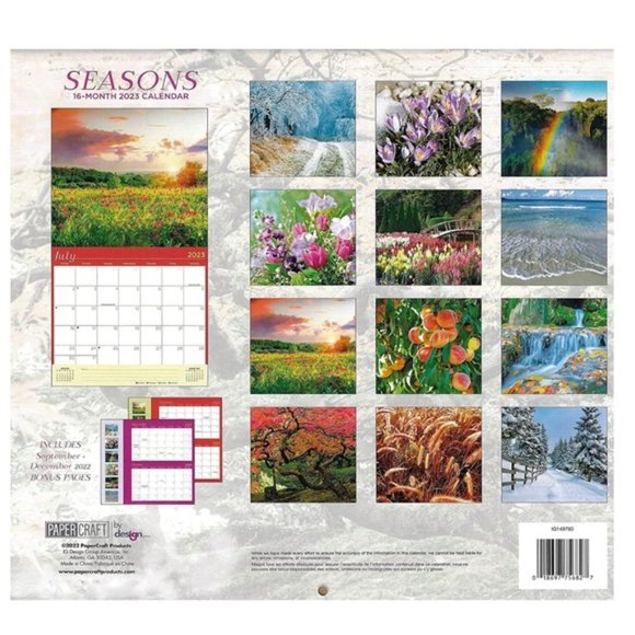 2023 Calenda Seasons in Nature 16 Month Wall Calendar Gift Full Size 12 X 22 in - Picture 4 of 10